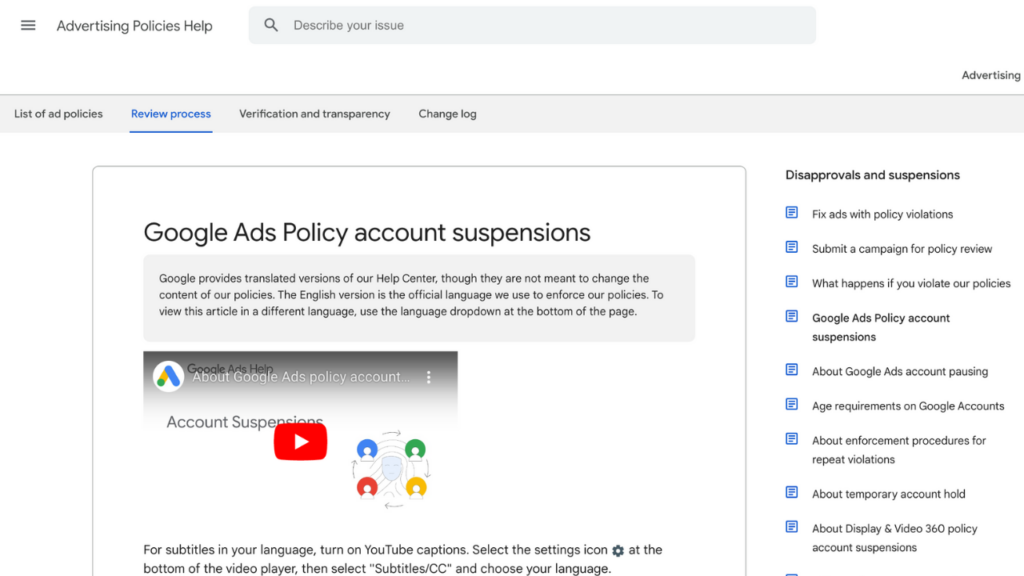  Google Ads Account Is Suspended
